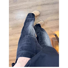 牛仔裤新款ins百搭时尚日系文艺慵懒流行原宿潮流气质简约，男装牛仔裤，星座506A