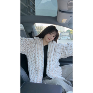 冬季男士棉服兔毛条纹绒虎皮纹宽松加绒加厚外套棉衣特p95图片