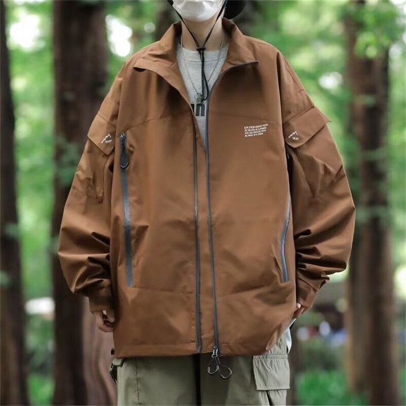 新款连帽夹克冲锋衣外套男女同款春秋防水防风情侣外套W133/P62,男装夹克,星座506