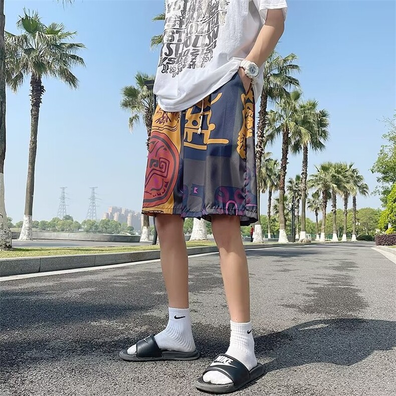 男新款夏季男装宽松百搭休闲裤子男运动短裤薄款DK107,男装牛仔裤,星座1116A-1（原606A）