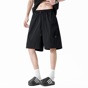 W84-P40冰丝凉感透气网眼夏季新款宽松男士短裤图片