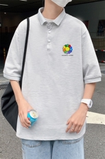 PL57101-P35翻领短袖polo衫男大码胖子半袖t恤男有领保罗衫模特，男装Polo衫，电商A040