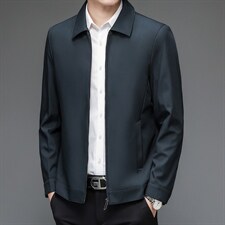夹克男春秋季2023年新款休闲纯色翻领爸爸装潮流中年男士上衣外套，男装夹克，电商B212（原钱塘6029）