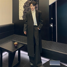（）黑色长款西装外套西服大衣2811-P125(夹棉28112-p140)，男装西服，星座910-5