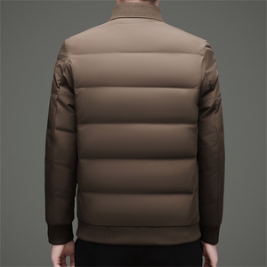 2025冬季脱卸领50绒子白鸭绒羽绒服外套中年男装加厚羽绒服夹克图片