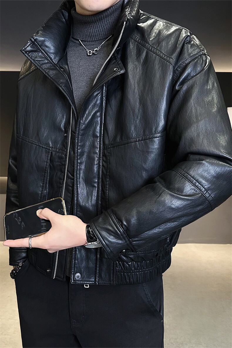 标50绒皮羽绒服男士立领短款潮牌外套8529-P235(控券后318),男装羽绒服,电商B338