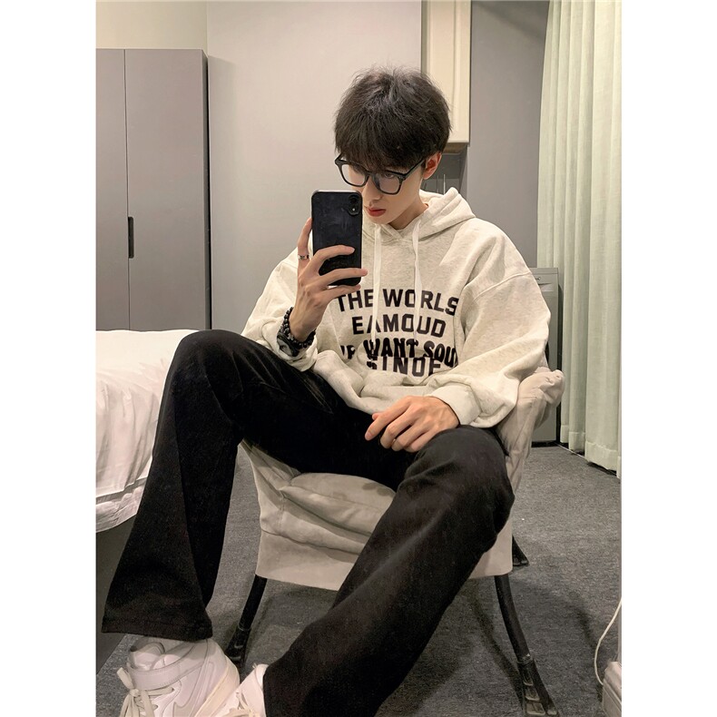 2025秋季新款宽松重磅字母印花宽松连帽卫衣外套潮现货A507-P45，女装短外套，电商C310