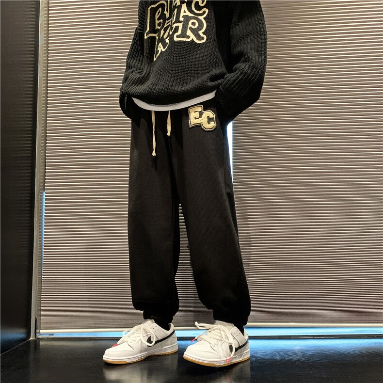 华夫格裤子男春秋季潮牌ins宽松直筒阔腿裤K265*P50控68,男装休闲裤,星座227-2