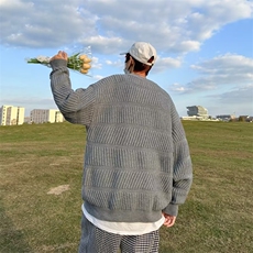 美式街头设计感圆领毛衣男慵懒风休闲针织衫M727P45，男装针织衫/毛衣，星座1116-2