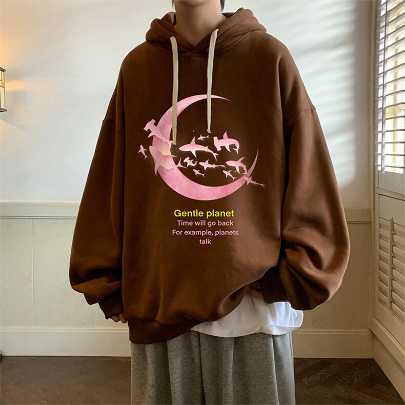 纯棉连帽卫衣男大码运动帽衫宽松薄WY2209-P35加绒款-P40,男装卫衣,电商A040