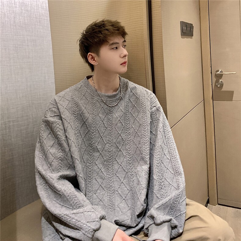 立体菱形花纹面料卫衣男成分：聚酯纤维95%氨纶5%WY77052P38控58，男装卫衣，星座227-7