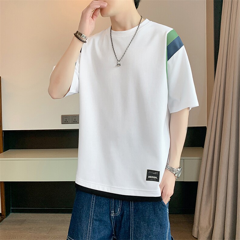冰氧仿棉短袖店主风夏季休闲百搭撞色印花男上衣TC3157-P25控48,男装T恤,星座717
