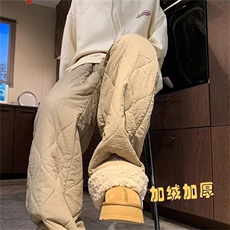 冬夹棉裤子加绒加厚外穿防风保暖裤休闲冬季情侣款长裤，男装棉衣，星座302B