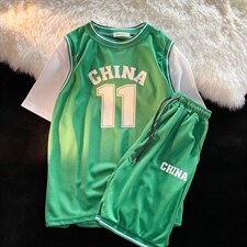 运动套装男韩版潮夏季短袖短裤宽松学生班服休闲篮球衣TZ122-p36，男装休闲套装，星座1008-1