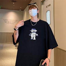 ！纯棉重磅220克夏季男士印花短袖T恤QT707-T274-P25，男装T恤，星座617B