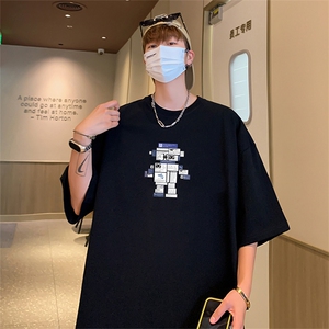 ！纯棉重磅220克 夏季男士印花短袖T恤QT707-T274-P25图片