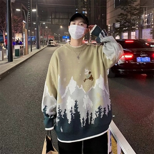 毛衣男冬季韩版潮流圆领毛衣MY93P42图片