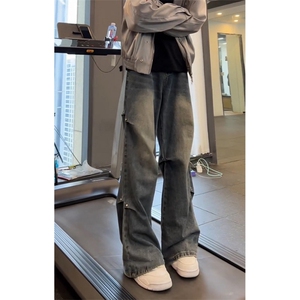 【高质量现货特批45 】男秋冬铆钉对折显瘦牛仔裤610A-YB5174图片