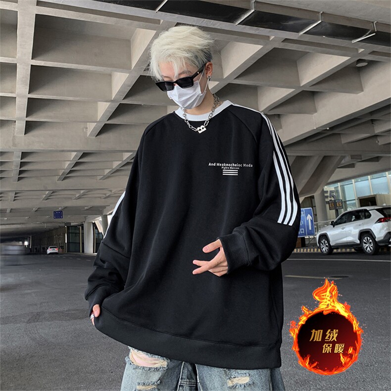 抖音得物供货 提供视频 秋冬重磅美式宽松织带圆领卫衣0331图片