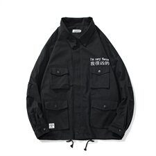 s款港风·新款我很凶的刺绣工装夹克刺绣薄款外套P70加绒85，男装夹克，电商A132（原电商B245）
