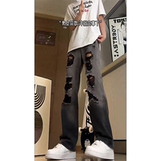 美式ins高街小众hiphop夏季破洞牛仔裤货号K729P60，男装牛仔裤，电商A063