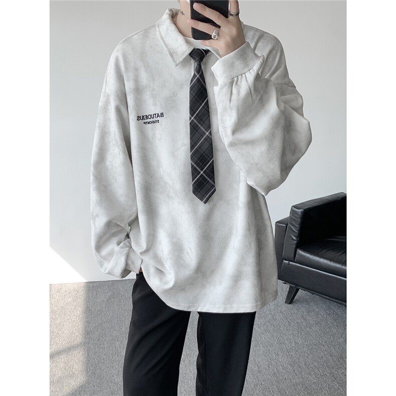 WY5536-P35特控68加领带P40特M-5XL扎染宽松中性卫衣,男装卫衣,电商D232