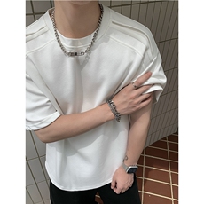 260克重磅高级感夏季正肩显瘦短袖轮廓线纯色重磅男士T恤P33，男装T恤，电商C306-1