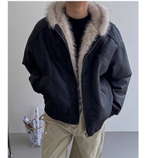 美式复古毛领座山雕棉服男款秋冬季重磅皮毛一体夹克外套，男装夹克，星座506A