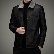 AW2208钱塘2020-3秋冬季厚款中年男士商务休闲羽绒夹克外套P205，男装皮衣，钱塘207-3