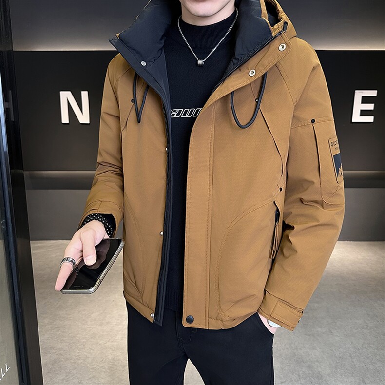 新款男士羽绒服夹克连帽加厚防寒309B-3-81060-P215图片