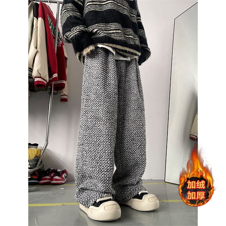 04小香风粗毛呢阔腿裤休闲裤纯色阔腿裤XZ211-1-K2360-P65加绒P75,男装卫衣,星座211-1