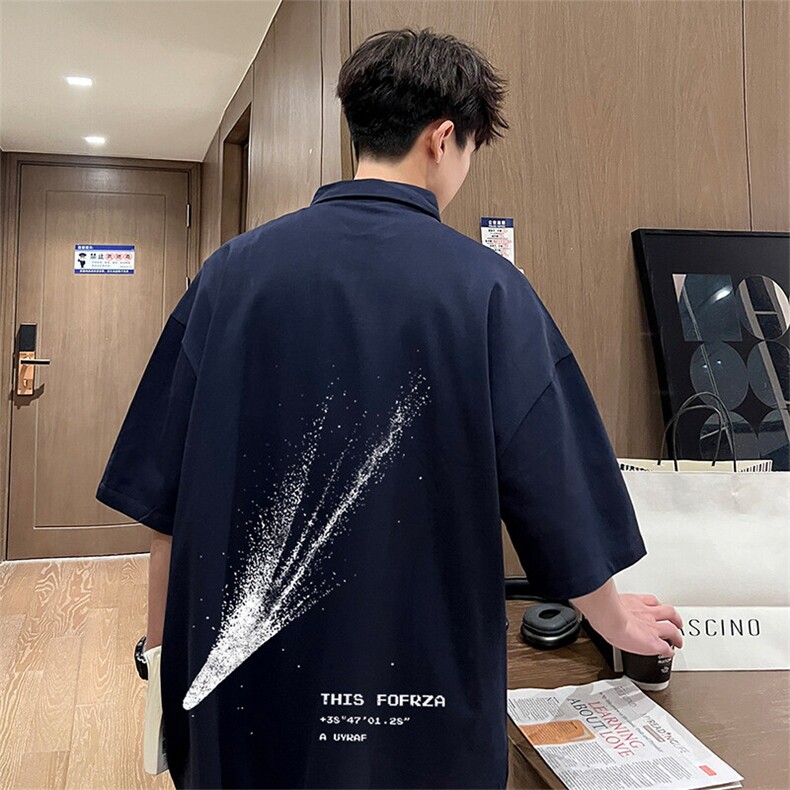 可设48小时支持抖音得物来样二开网眼透气翻领t恤美式短袖POLO衫,男装T恤,电商A486-1