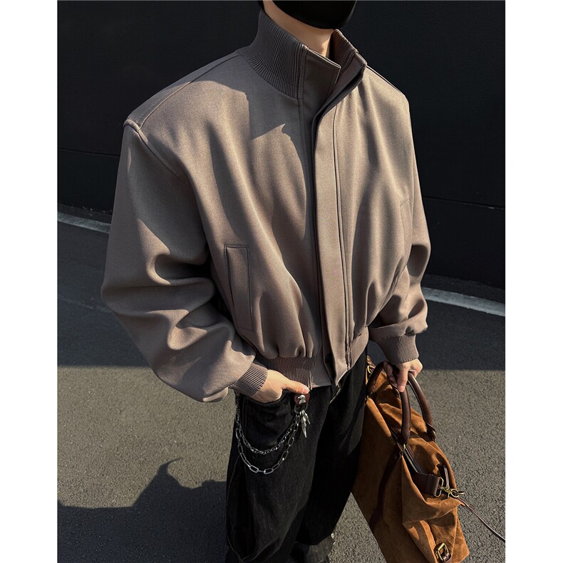 主推美式高街立领棒球服飞行垫肩夹克短款外套男D401特P75,男装夹克,电商A335-1（原A458）