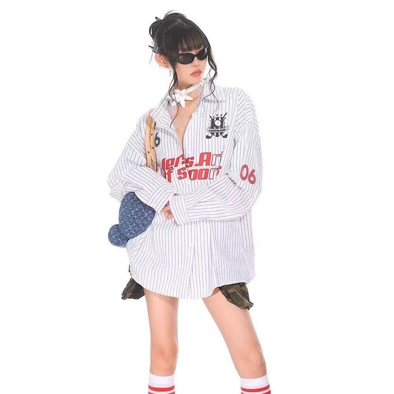 法式条纹衬衫女春秋2025新款简约时尚假两件衬衣设计感上衣,男装衬衫,星座613