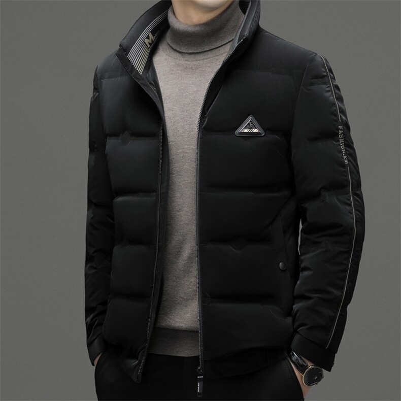 冬季新款立领加厚保暖羽绒服中年男士商务休闲爸爸装白鸭绒外套,男装羽绒服,电商B212（原钱塘6029）