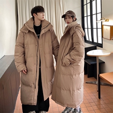 羽绒服男冬季港风连帽长款白鸭绒情侣外套YR926-P205（控价258，男装羽绒服，星座214-3