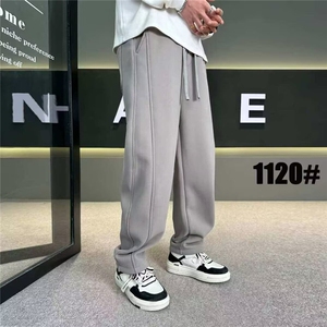 1506-1/KY2621加绒/P48冬款宽松直筒休闲裤男士痞帅弯刀裤子加绒图片