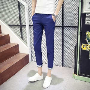 【主推】男装碎花翻边九分小脚休闲裤B278--K18--P40(68)图片