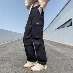 日系简约潮流百搭工装裤宽松型男时尚潮牌休闲裤夏季款潮D261/P42图片