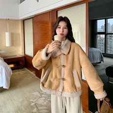软糯奶呼呼加厚保暖皮毛一体外套2601P195K298，女装皮草，2C029