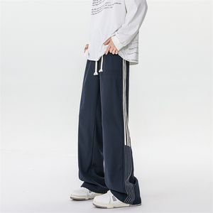 8XL-M三条杠运动裤大码直筒长裤美式街头阔腿裤休闲卫裤KZ1905P58图片