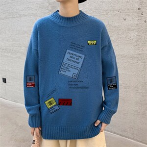 ！2023秋冬新款男士潮牌半高领毛衣百搭潮流针织衫M616P50，男装针织衫/毛衣，电商B220