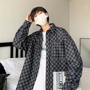 长袖衬衫男港风日系外套K1820P34,男装衬衫,星座1116-2