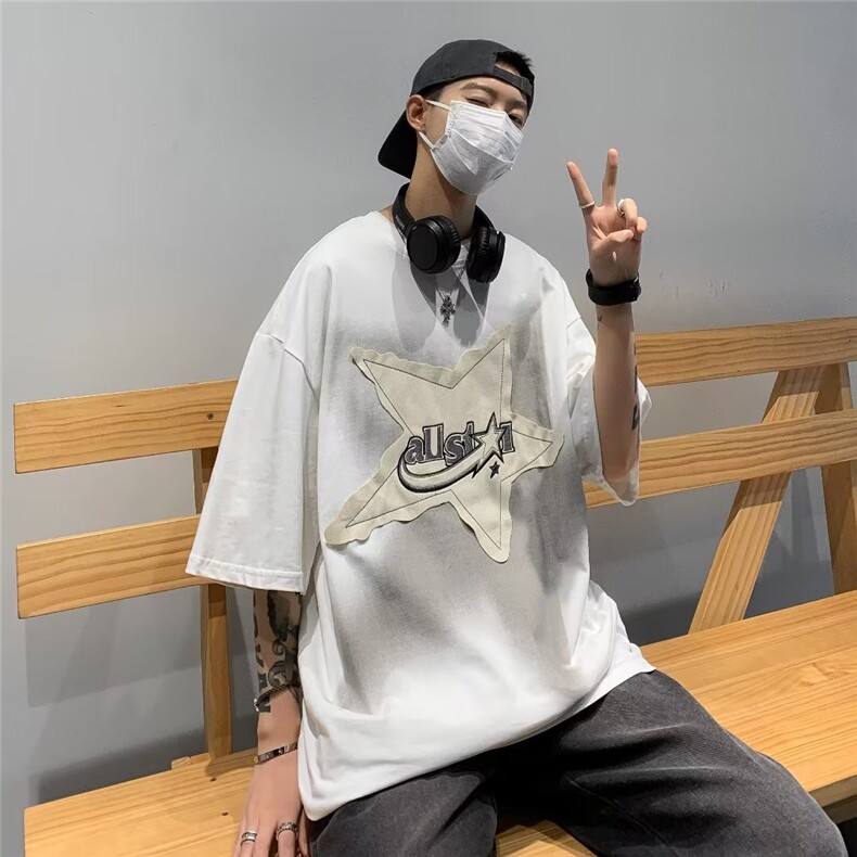 圆领日常潮潮流短袖宽松型文艺时尚潮牌新款ins时尚TX123-P32,男装T恤,星座1109-3