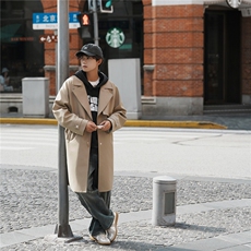 TP48现货2026春季长款风衣金属扣美式高街中性男女夹克外套W331，男装夹克，电商A170