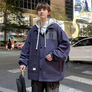 秋季新款潮牌连帽休闲假两件夹克外套男女A436-1039-P80128