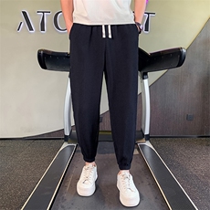 社会小伙夏季男士薄款休闲裤时尚百搭束脚冰丝裤C208-6763-特P48，男装休闲裤，电商C208