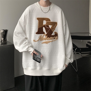 2023春新款 撞色立体毛巾绣宽松圆领套头卫衣 23088-P55控885图片