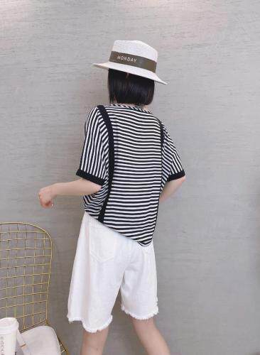 现货夏季新款织带小衫，女装，萌之慧