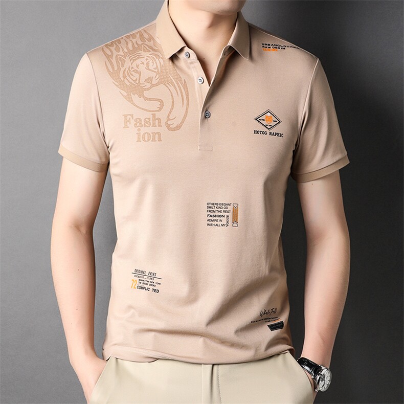 POLO衫男上衣半袖男装衣服男士体恤衫T恤潮牌休闲翻领爸爸短袖男,男装T恤,电商B212（原钱塘6029）